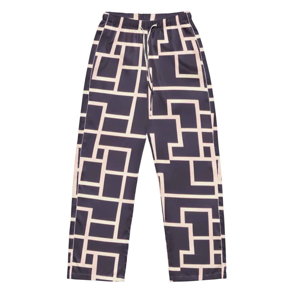 Gilded Gridlock on Women's Pajama Pants — Front