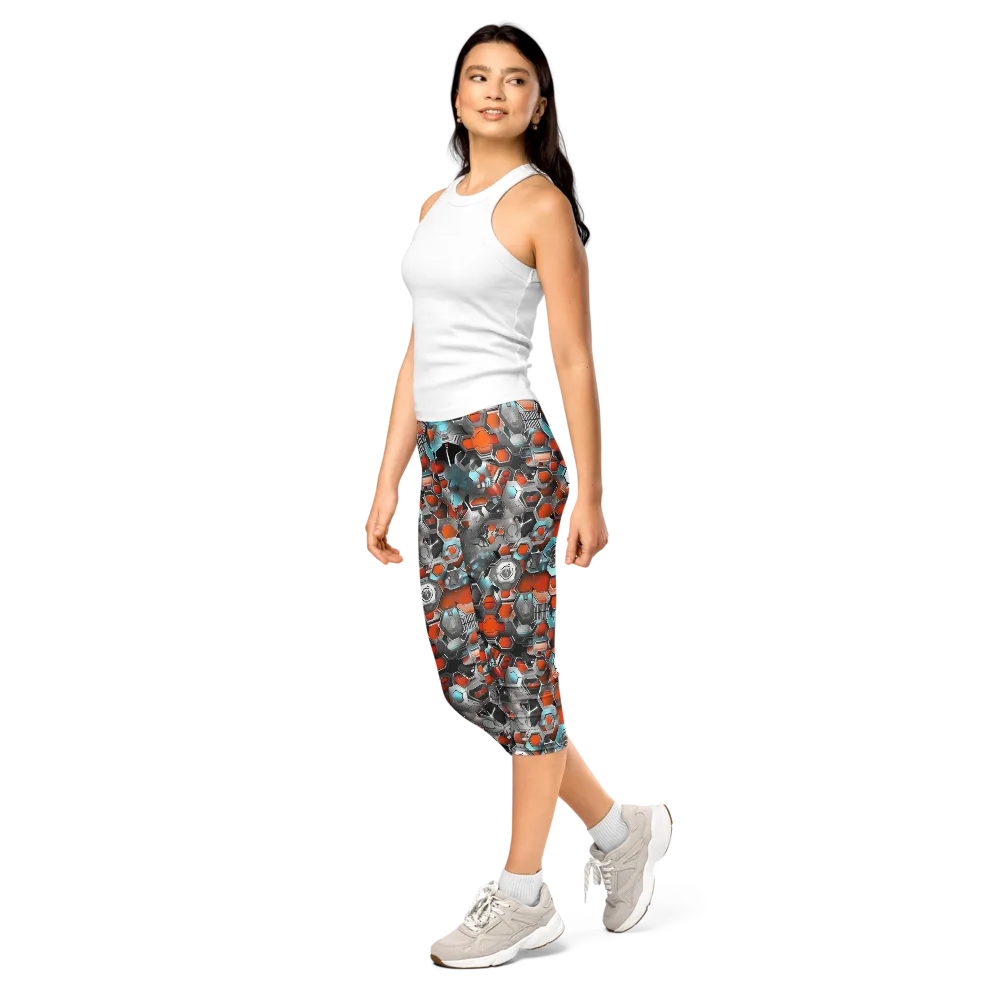 Kinetic Hexcore on Capri Leggings — Left Front