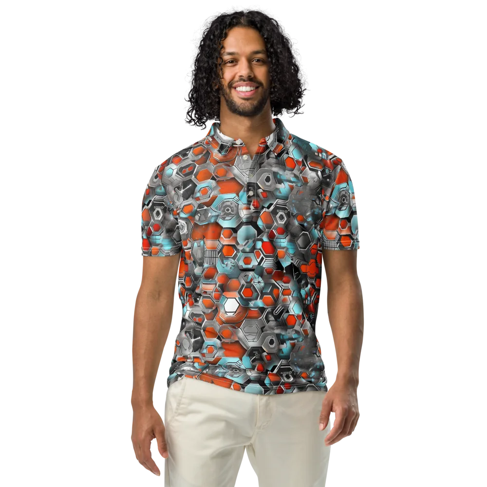 Kinetic Hexcore on Men's Slim Fit Polo Shirt — Front
