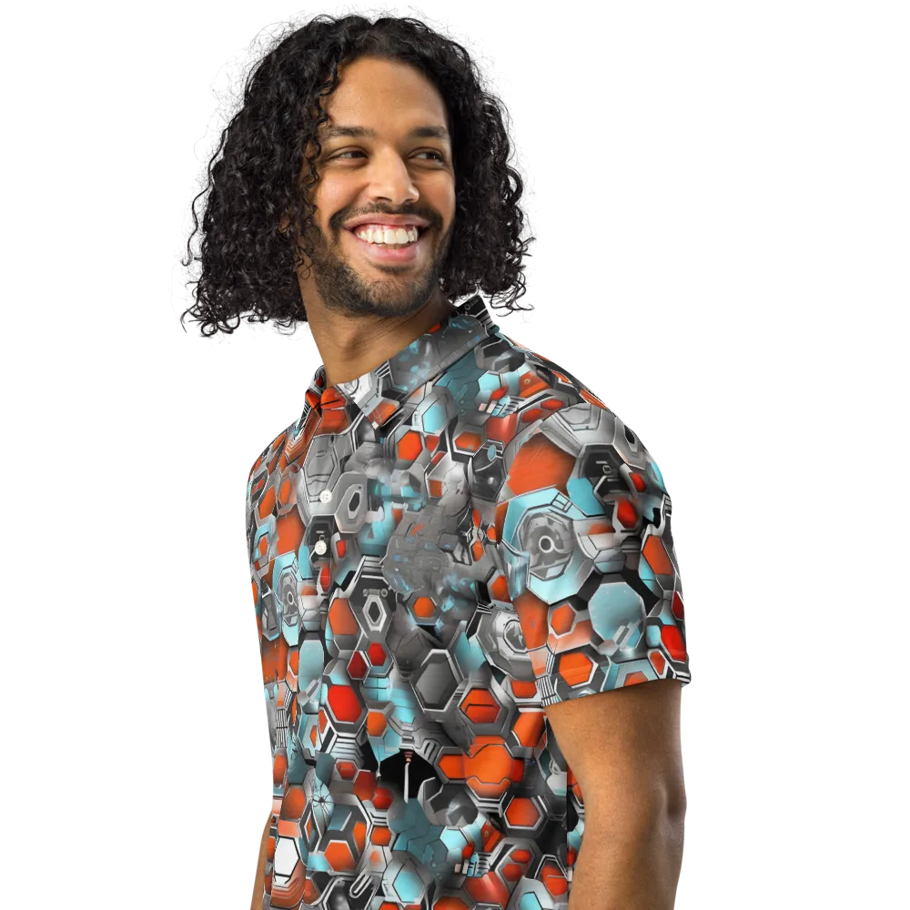 Kinetic Hexcore on Men's Slim Fit Polo Shirt — Left Front
