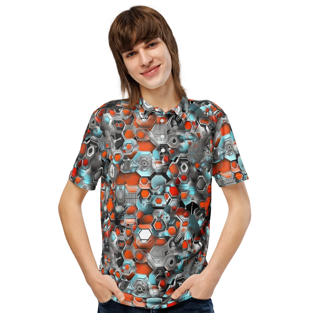 Kinetic Hexcore on Men's Slim Fit Polo Shirt — Front