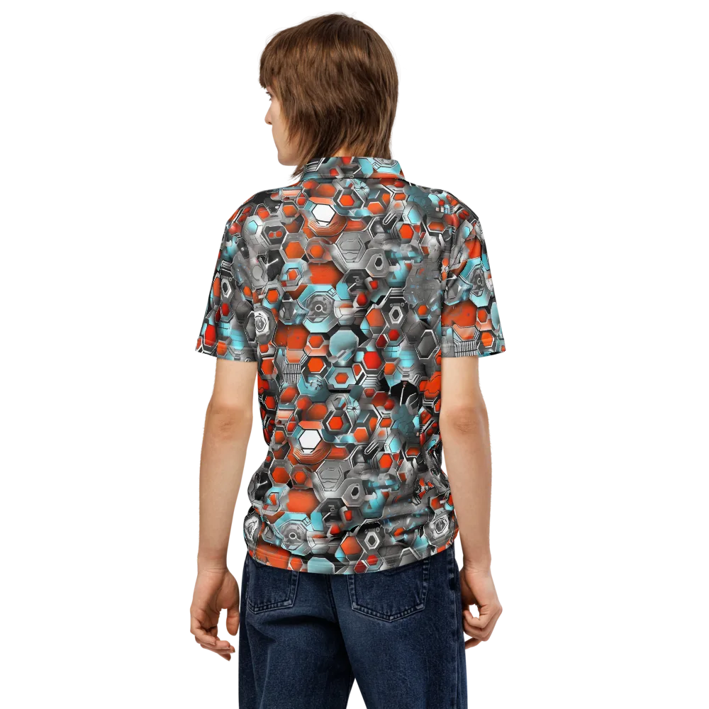 Kinetic Hexcore on Men's Slim Fit Polo Shirt — Back