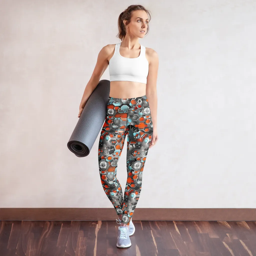 Kinetic Hexcore on Yoga Leggings — Front
