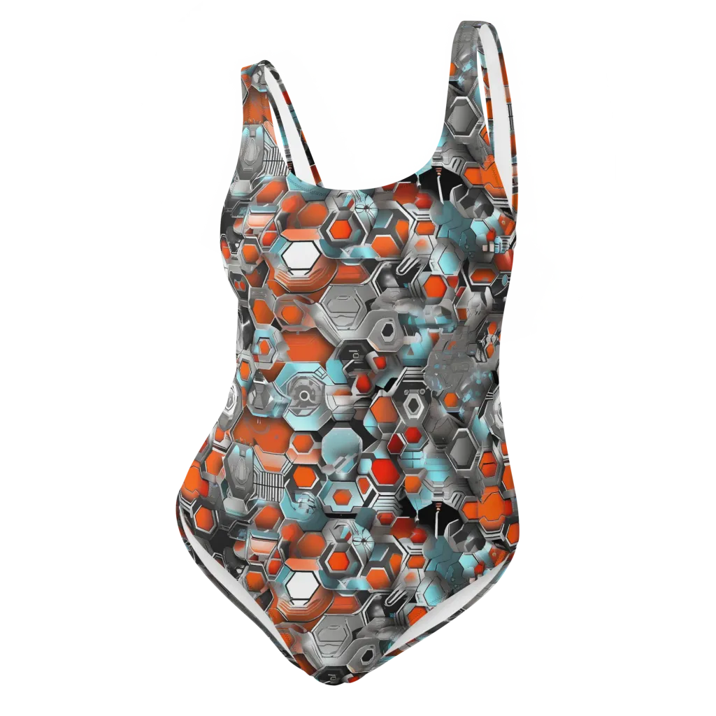 Kinetic Hexcore on One-Piece Swimsuit — Front