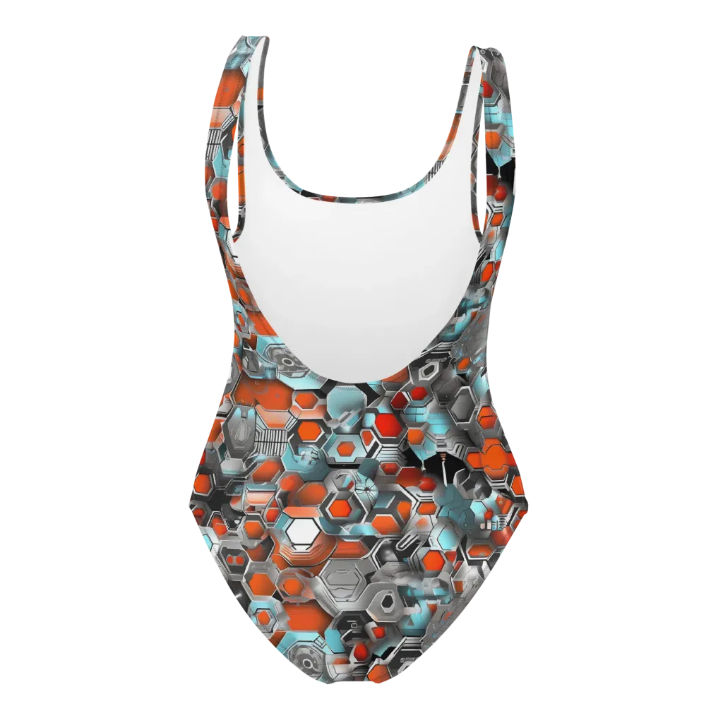 Kinetic Hexcore on One-Piece Swimsuit — Back