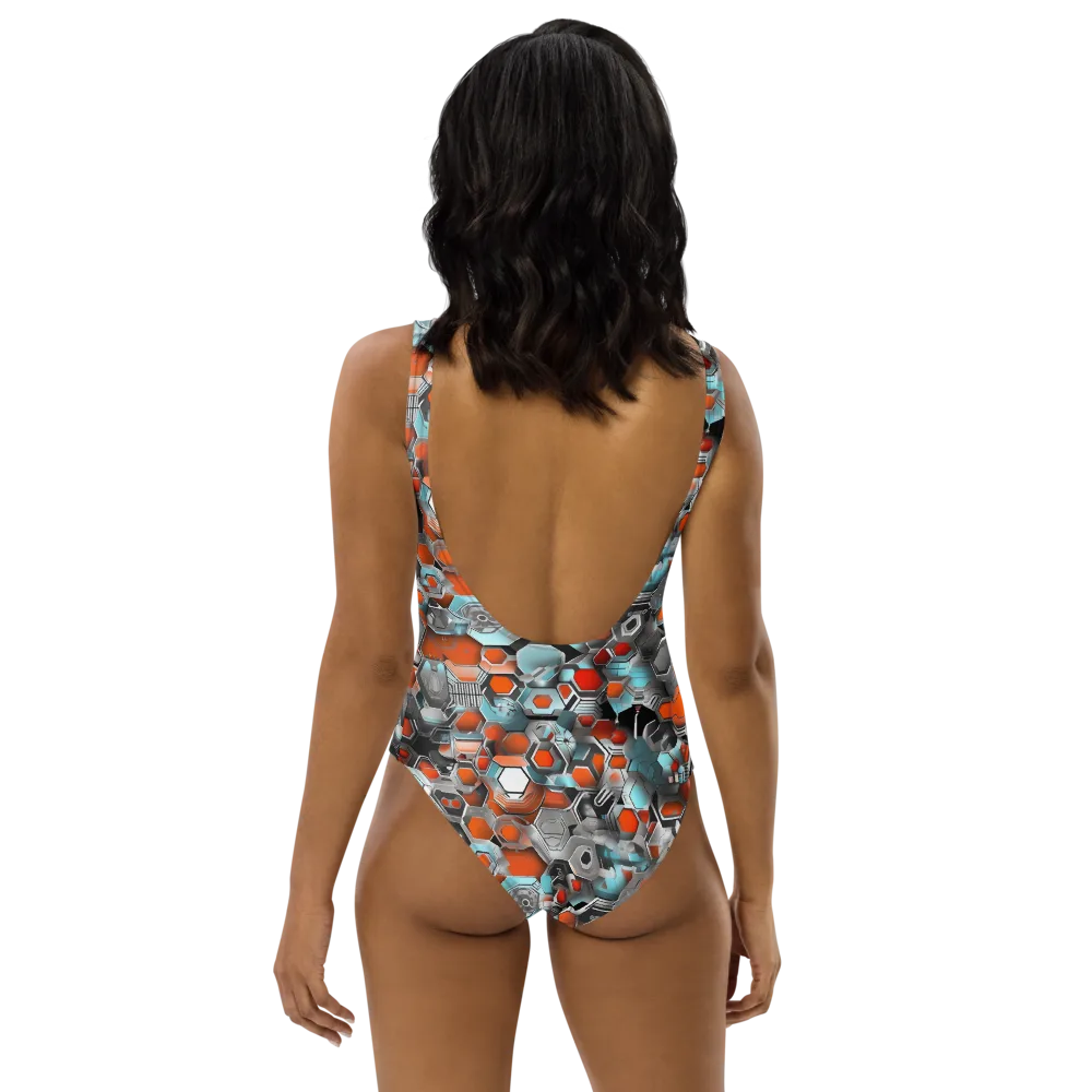Kinetic Hexcore on One-Piece Swimsuit — Back