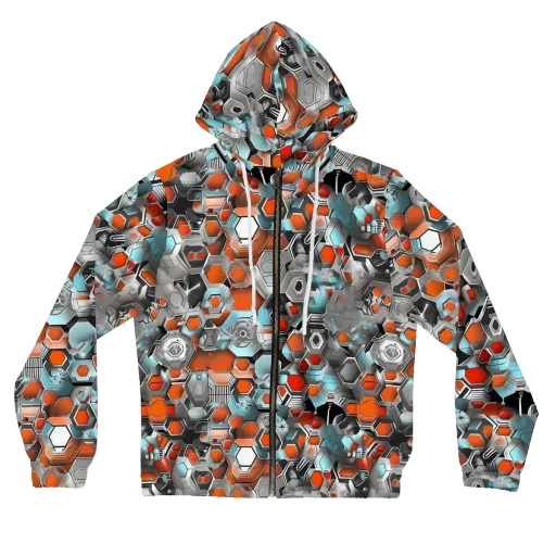 Kinetic Hexcore on a Women's Full-Zip Hoodie
