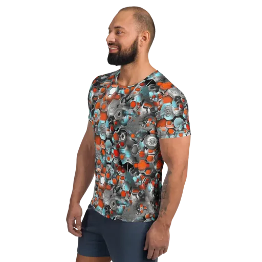 Kinetic Hexcore on a Men's Athletic T-Shirt