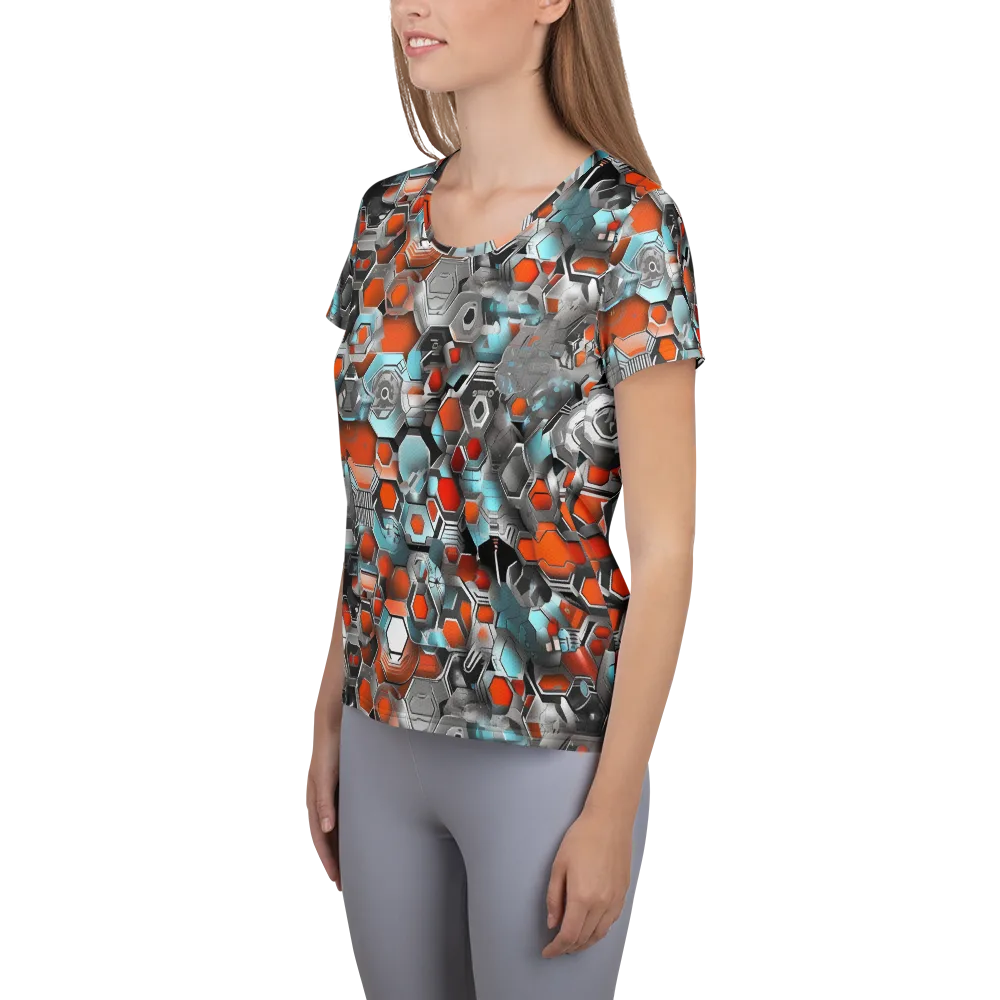 Kinetic Hexcore on Women's Athletic T-Shirt — Left