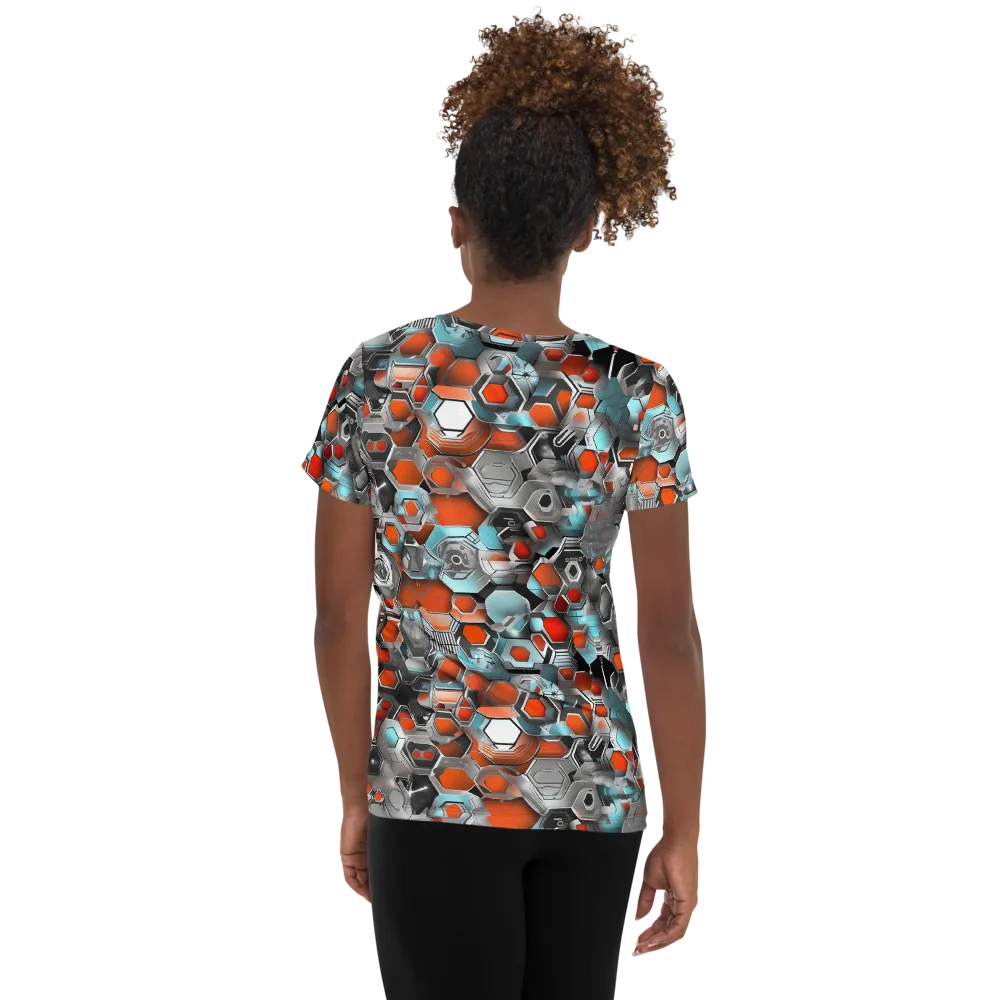 Kinetic Hexcore on Women's Athletic T-Shirt — Back