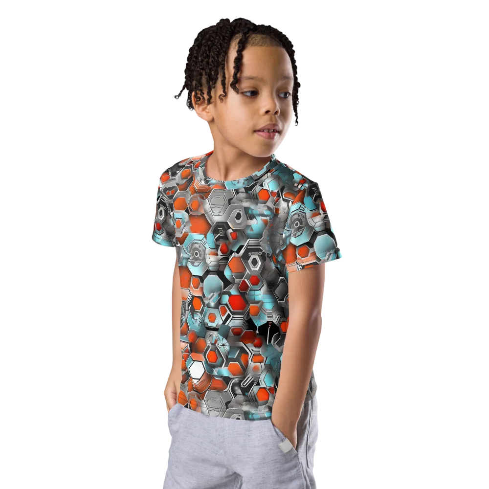 Kinetic Hexcore on Kids Crew Neck T-Shirt — Left Front