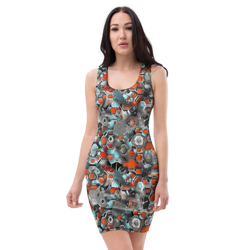 Kinetic Hexcore on Bodycon Dress — Front