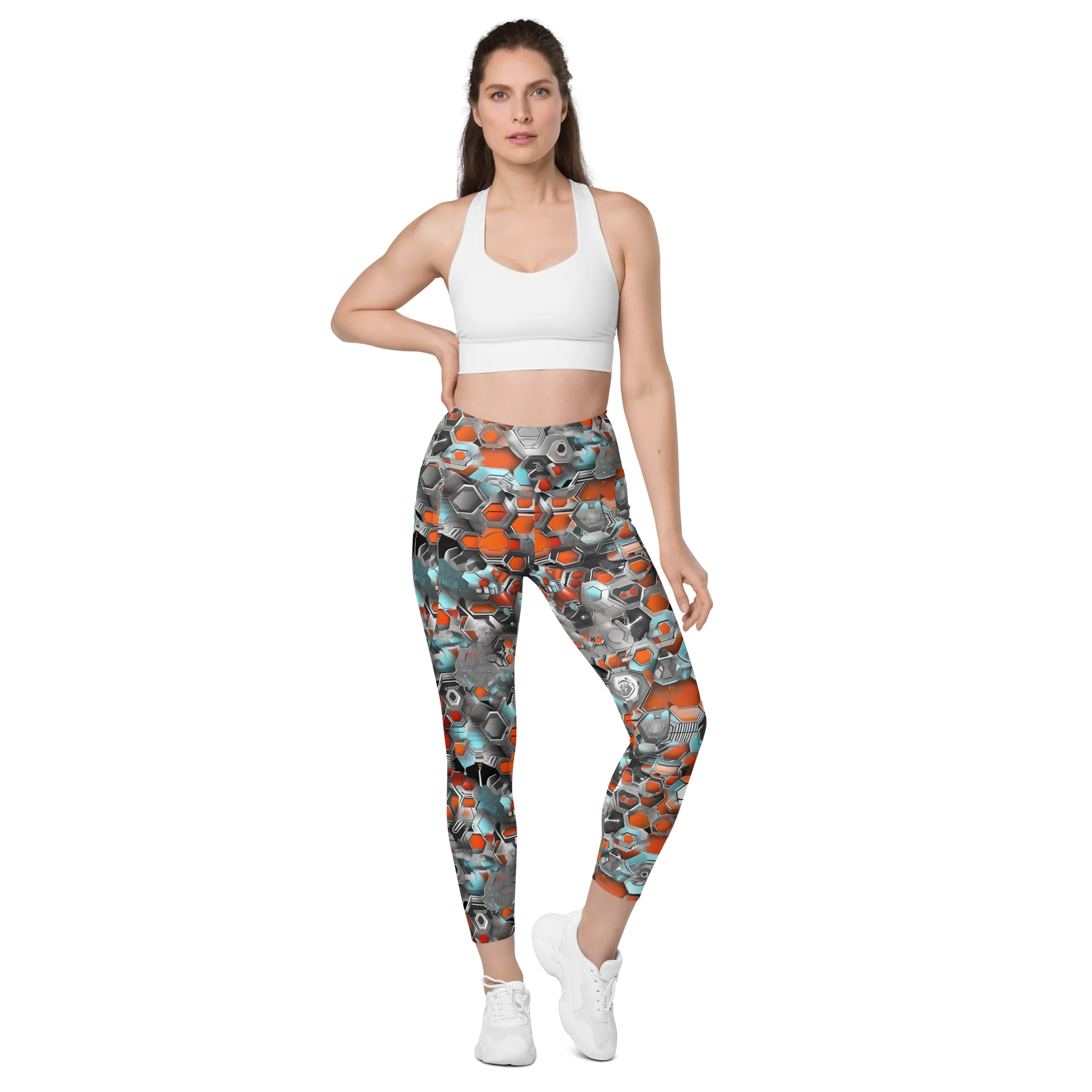 Kinetic Hexcore on Leggings with Pockets — Front