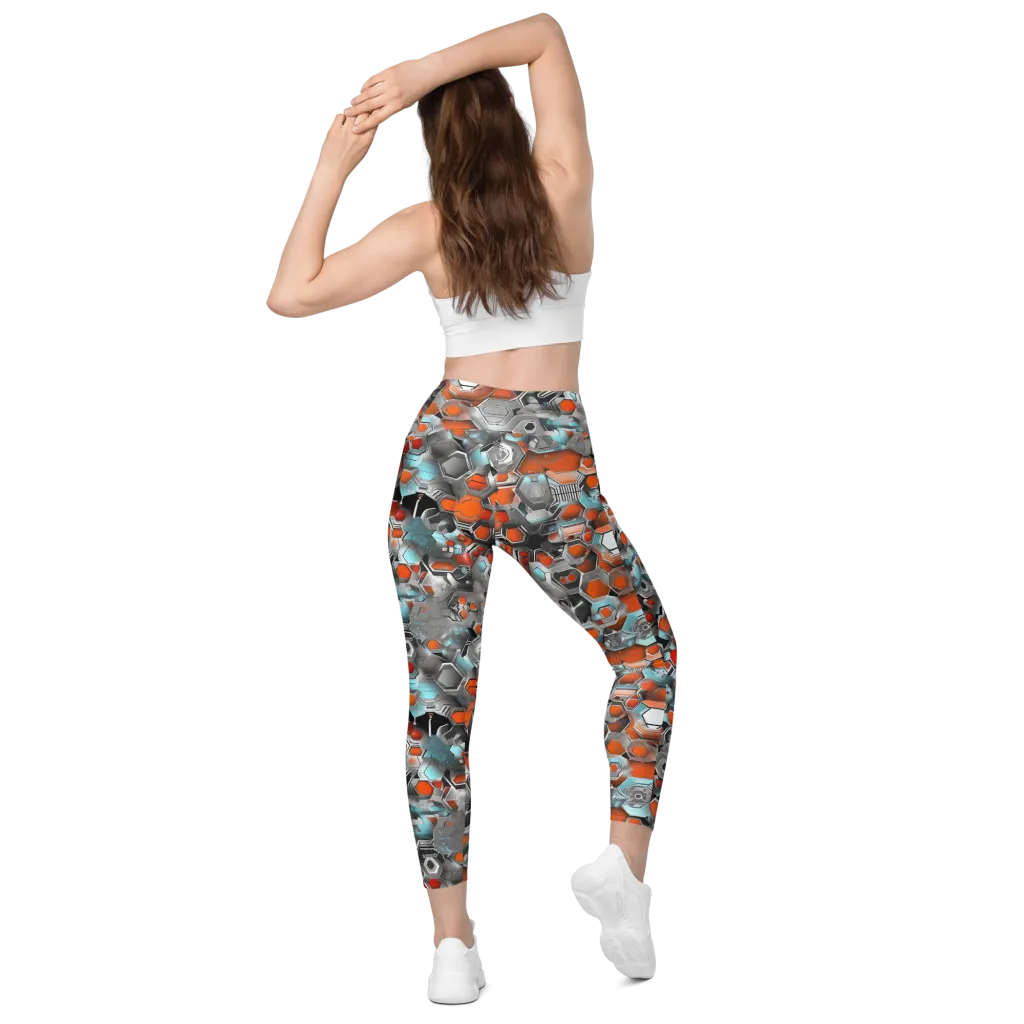Kinetic Hexcore on Leggings with Pockets — Back