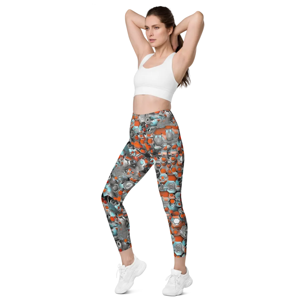 Kinetic Hexcore on Leggings with Pockets — Left Front