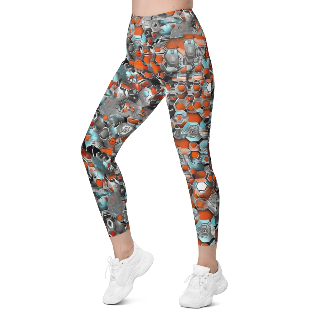 Kinetic Hexcore on Leggings with Pockets — Left Front