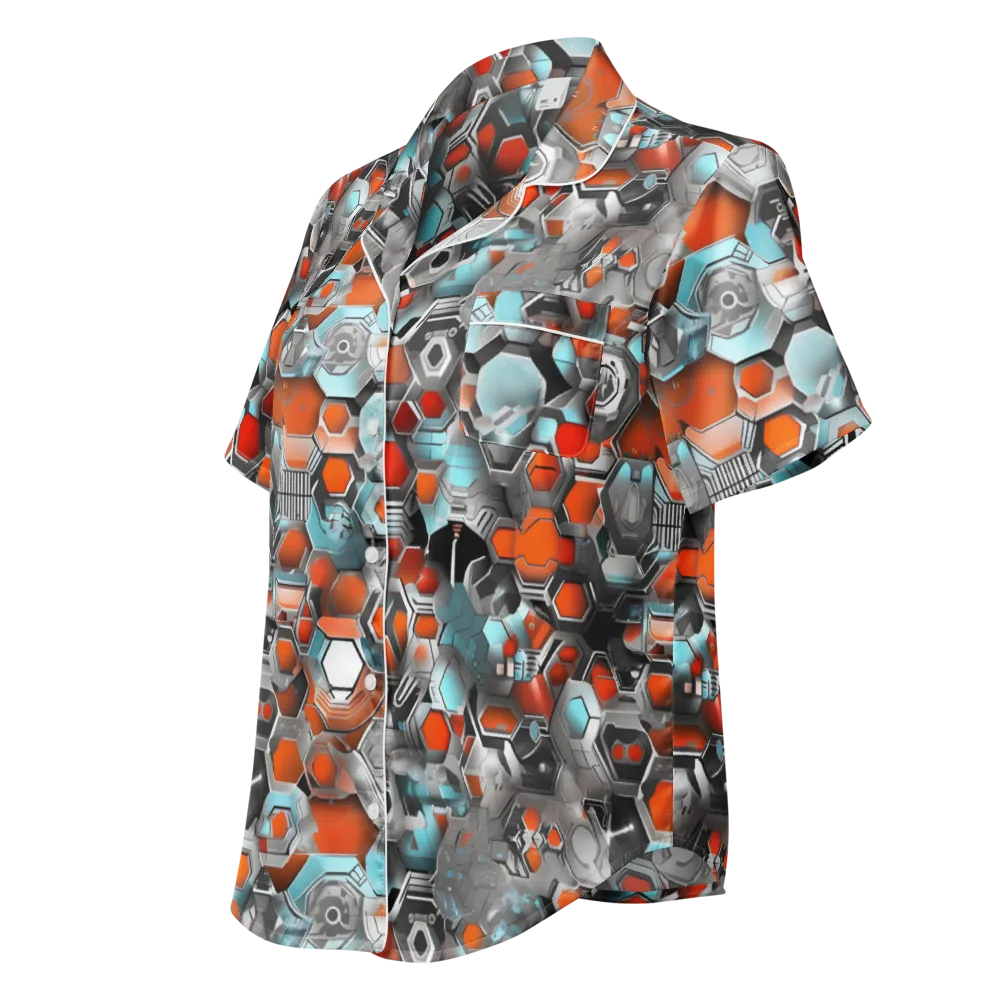 Kinetic Hexcore on Women's Short Sleeve Pajama Top — Left Front