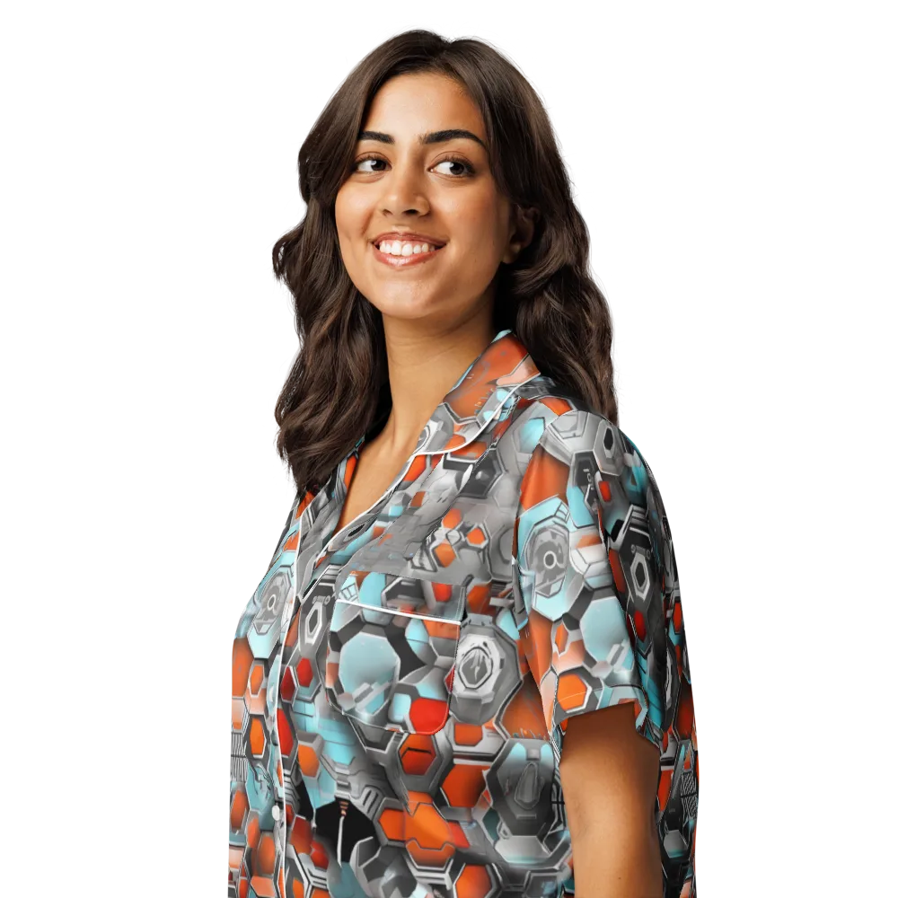 Kinetic Hexcore on Women's Short Sleeve Pajama Top — Left Front