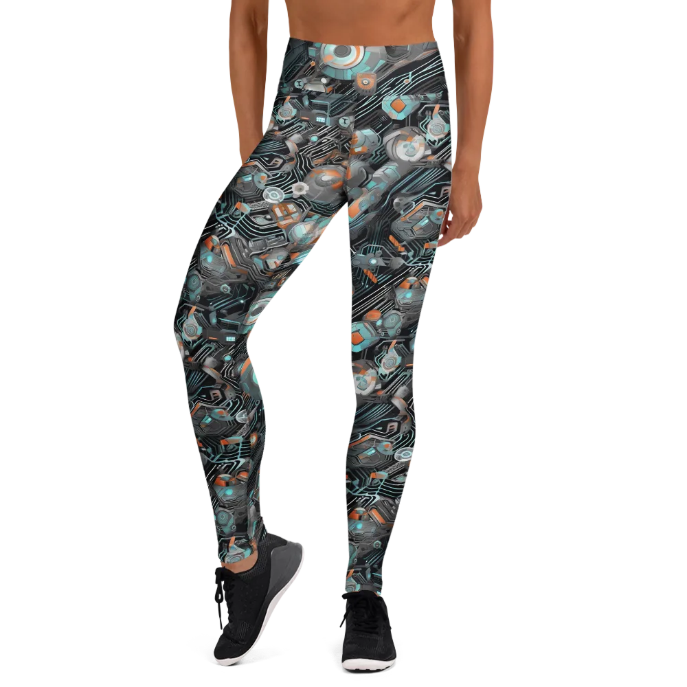 Circuit Nebula on Yoga Leggings — Front
