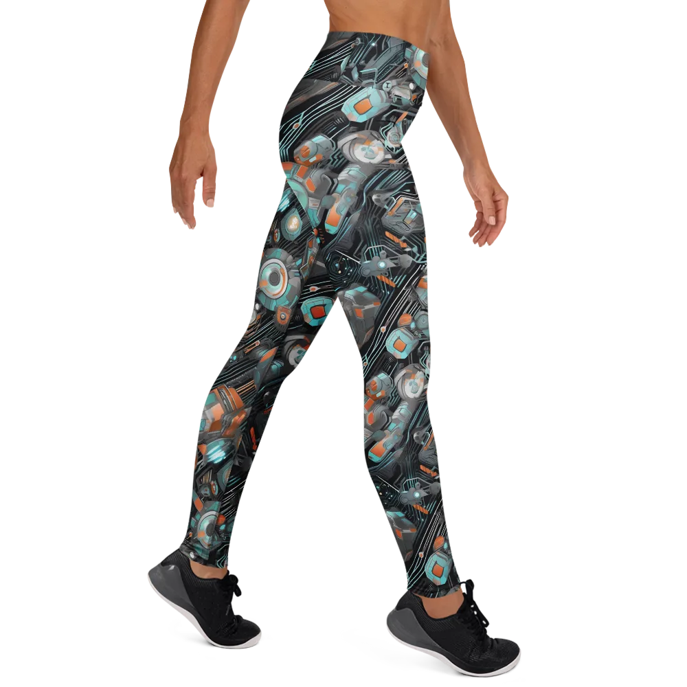 Circuit Nebula on Yoga Leggings — Right