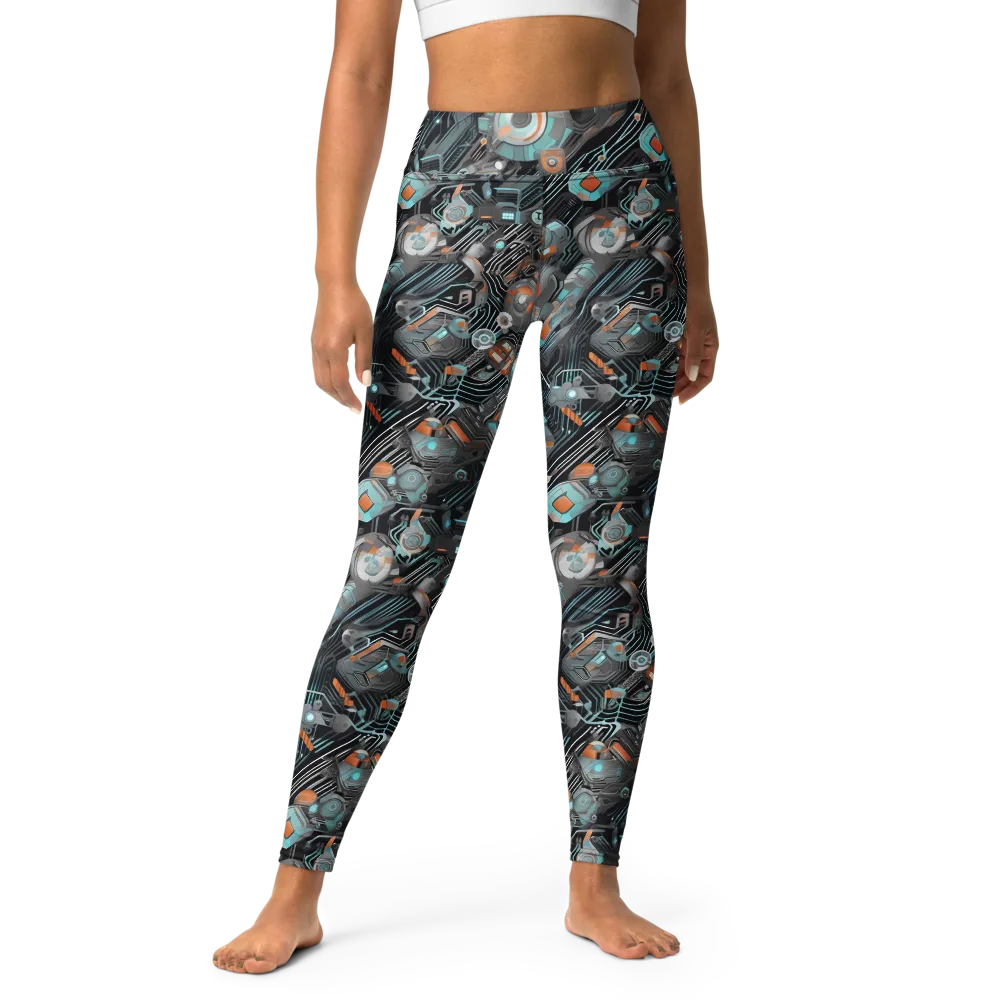 Circuit Nebula on Yoga Leggings — Front
