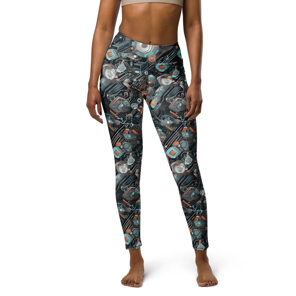 Circuit Nebula on Yoga Leggings — Front