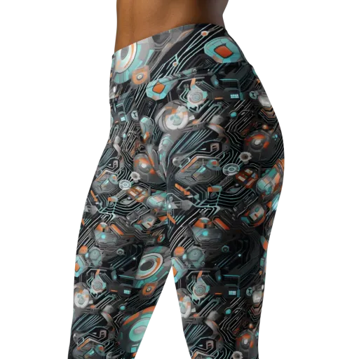 Circuit Nebula on a Yoga Leggings