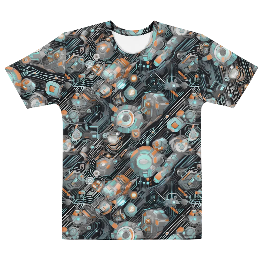 Circuit Nebula on Men's Cotton Crew Neck T-Shirt — Front
