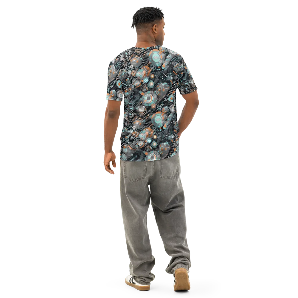 Circuit Nebula on Men's Cotton Crew Neck T-Shirt — Back
