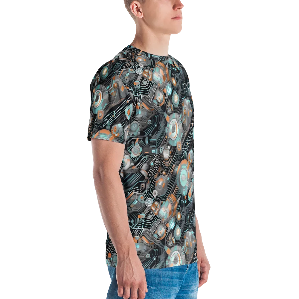 Circuit Nebula on Men's Crew Neck T-Shirt — Right
