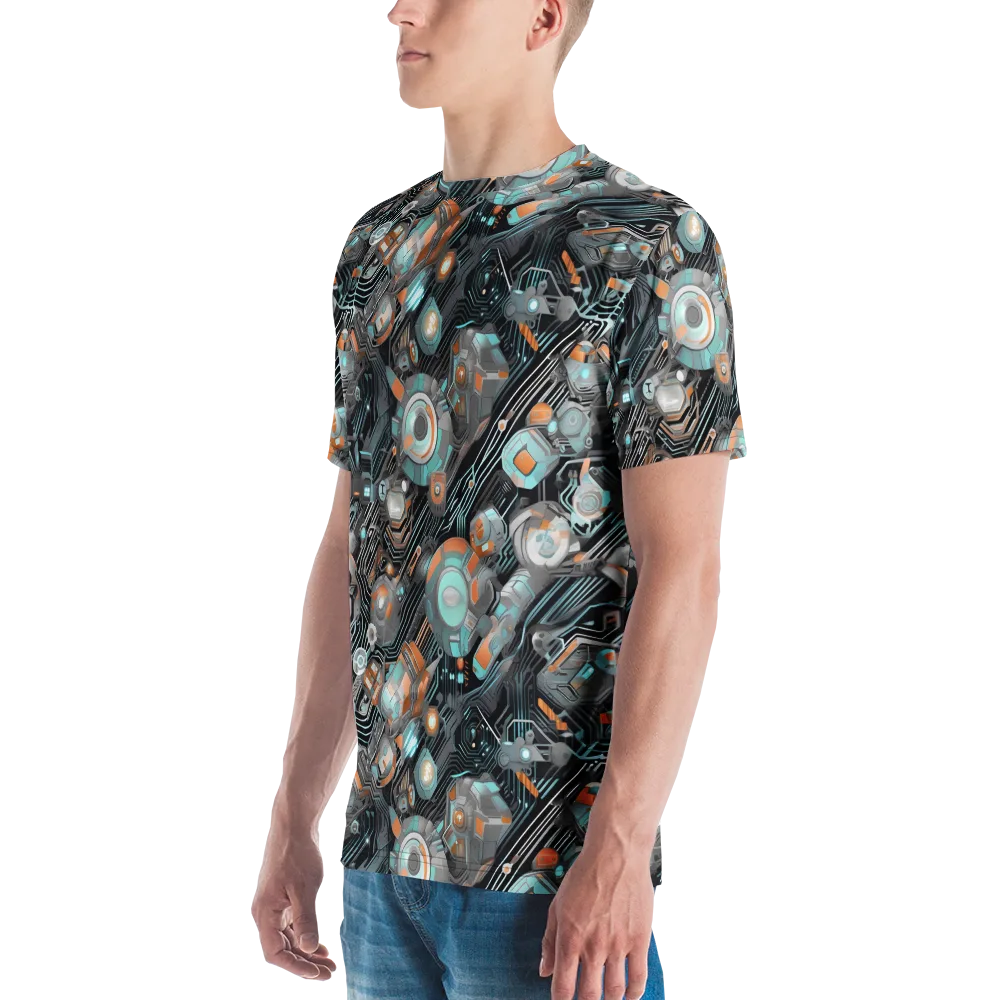 Circuit Nebula on Men's Crew Neck T-Shirt — Left