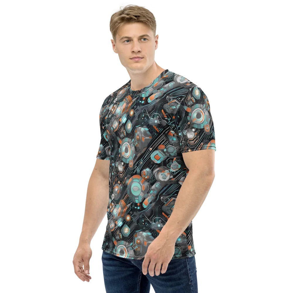 Circuit Nebula on Men's Crew Neck T-Shirt — Left