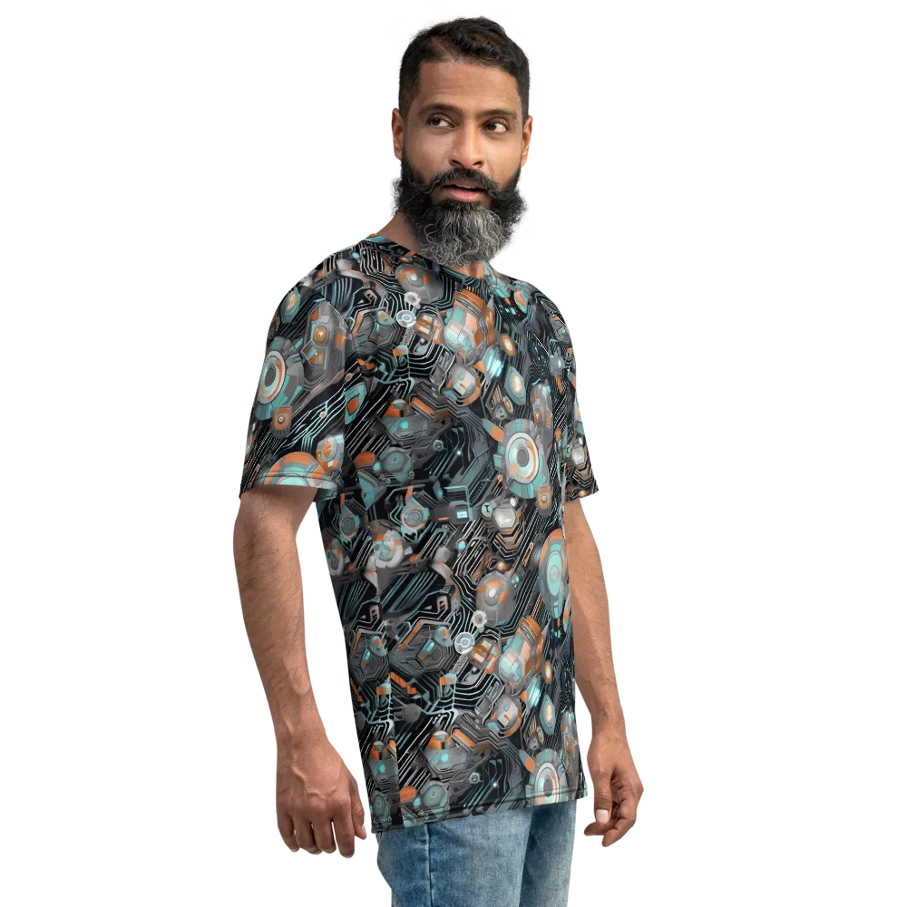 Circuit Nebula on Men's Crew Neck T-Shirt — Right