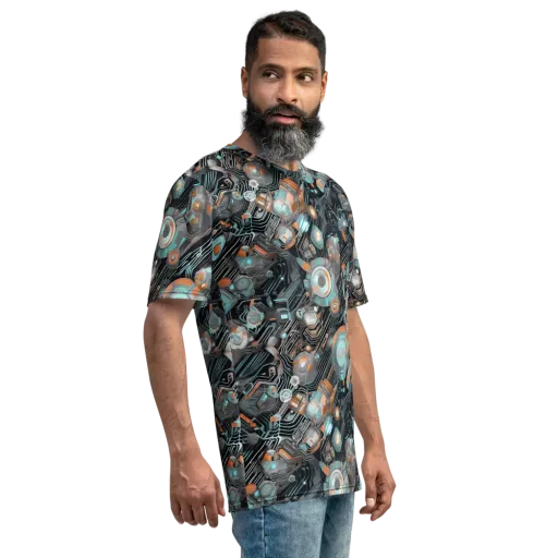 Circuit Nebula on a Men's Crew Neck T-Shirt