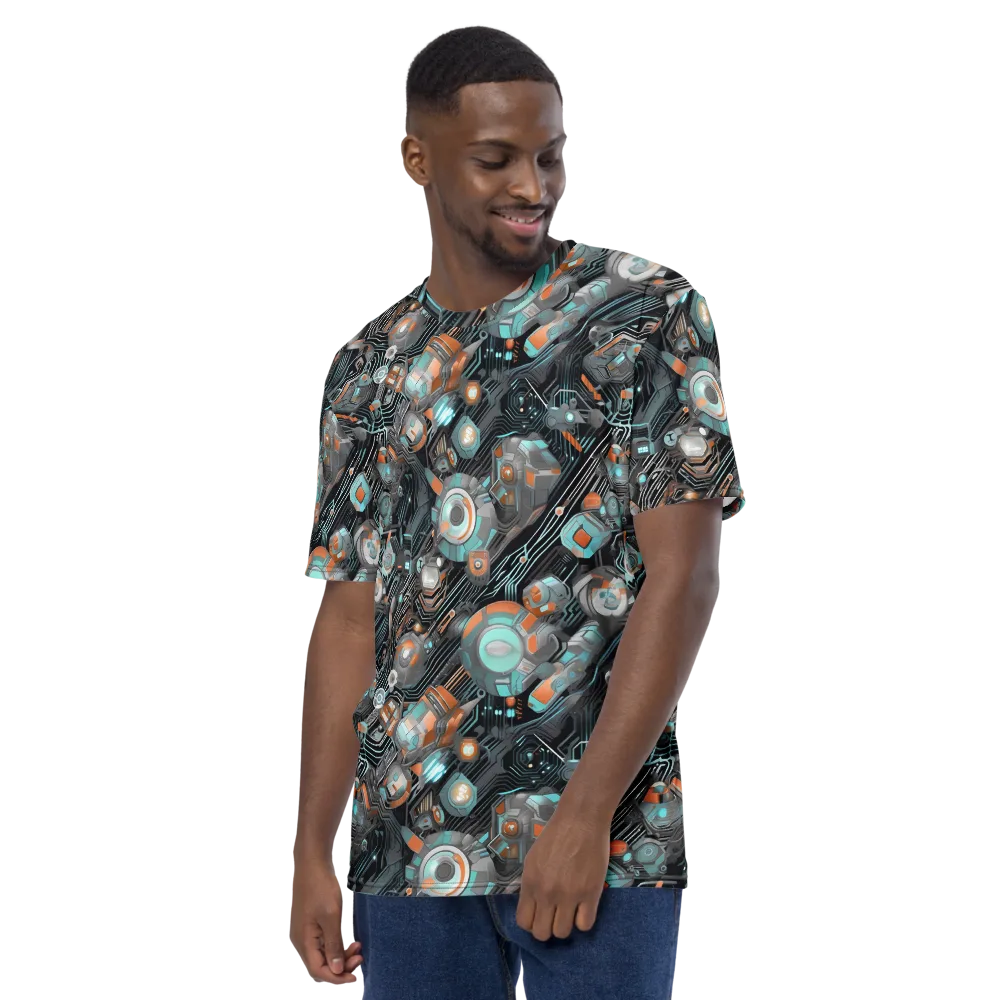 Circuit Nebula on Men's Crew Neck T-Shirt — Left