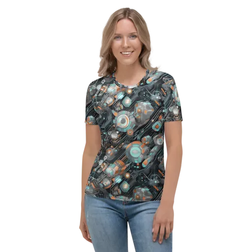 Circuit Nebula on a Women's Crew Neck T-Shirt