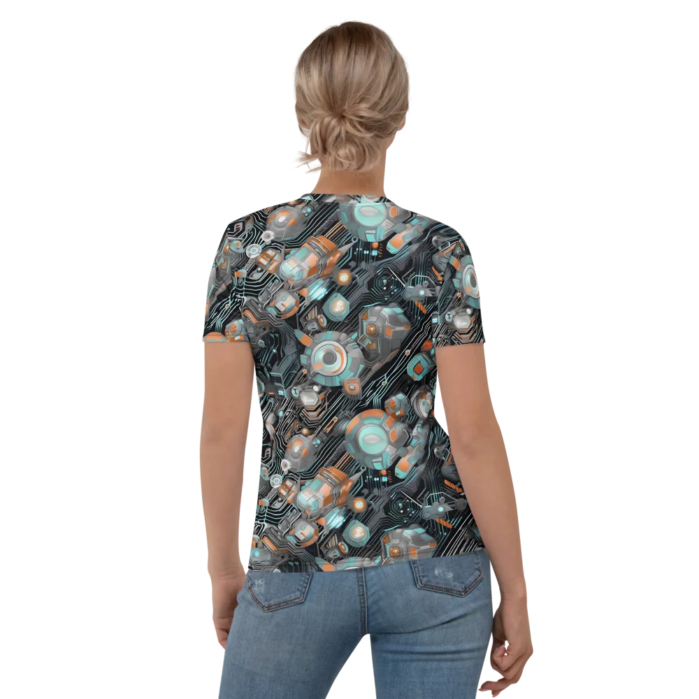 Circuit Nebula on Women's Crew Neck T-Shirt — Back