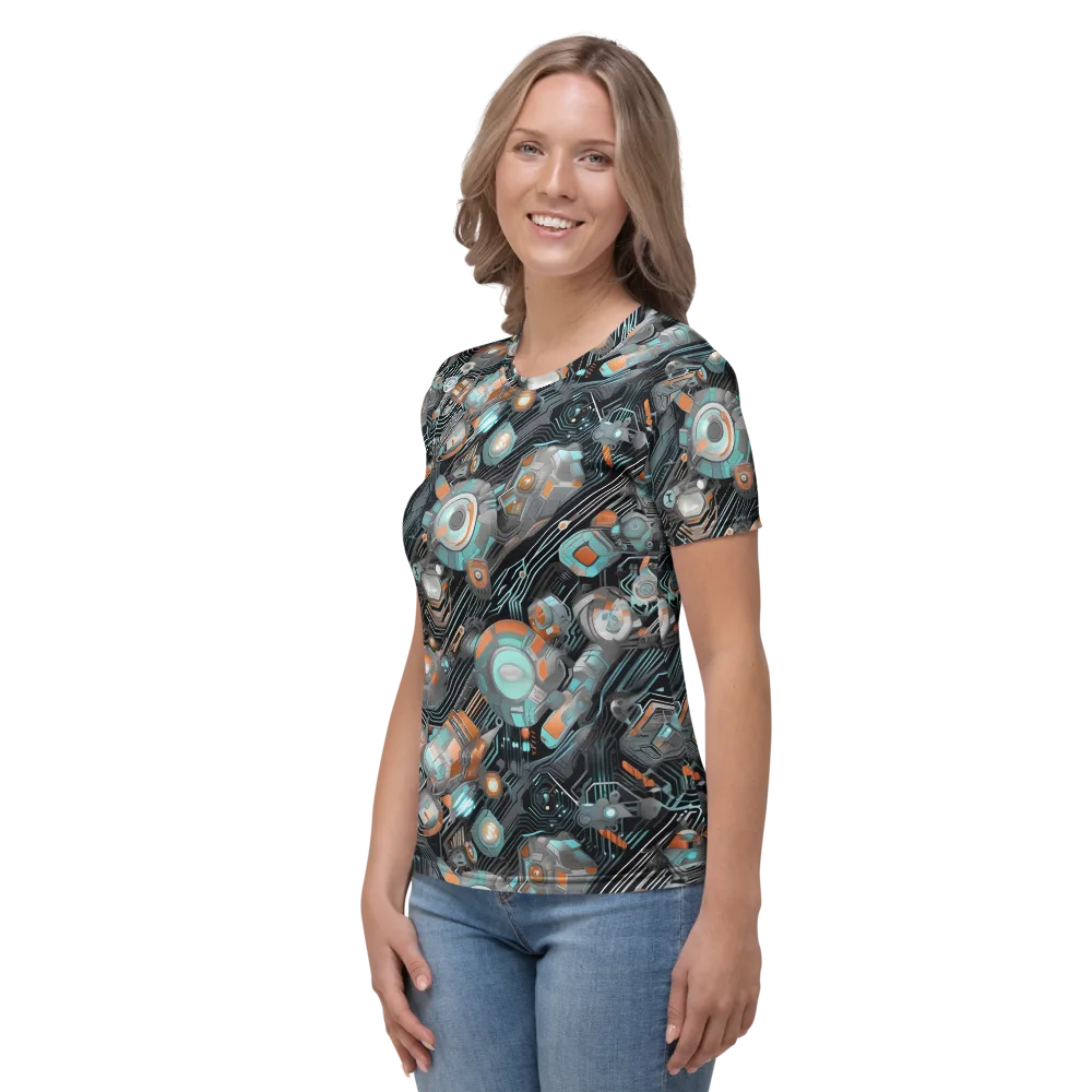 Circuit Nebula on Women's Crew Neck T-Shirt — Left