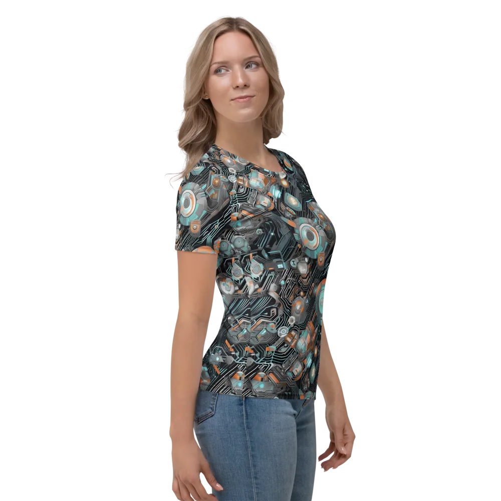 Circuit Nebula on Women's Crew Neck T-Shirt — Right