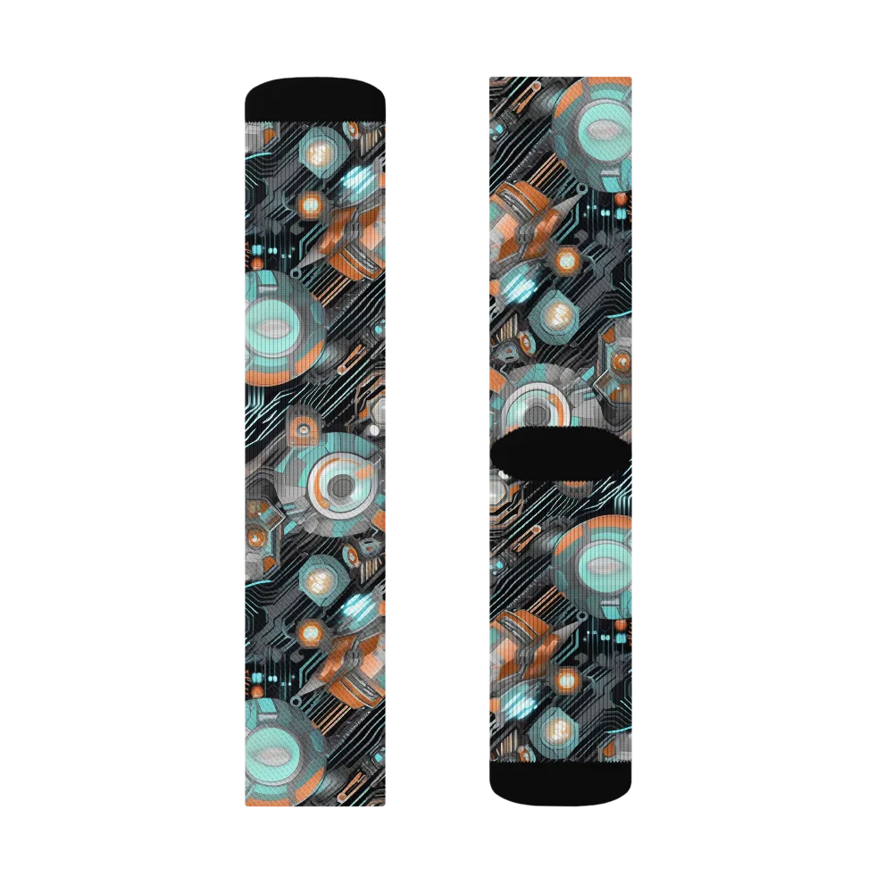 Circuit Nebula on Socks — Right Sock