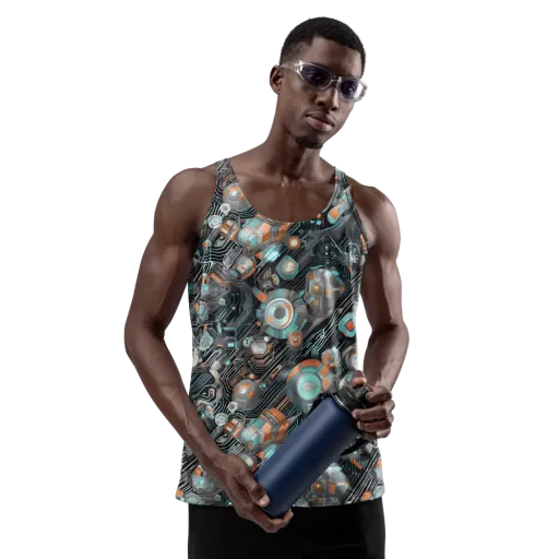 Circuit Nebula on a Men's Tank Top
