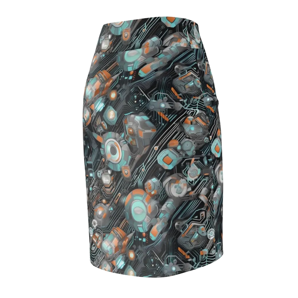 Circuit Nebula on Pencil Skirt — Back Side