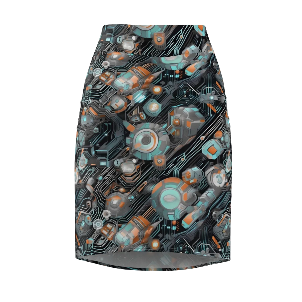 Circuit Nebula on Pencil Skirt — Front