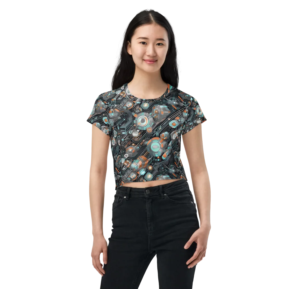 Circuit Nebula on Crop Tee — Front