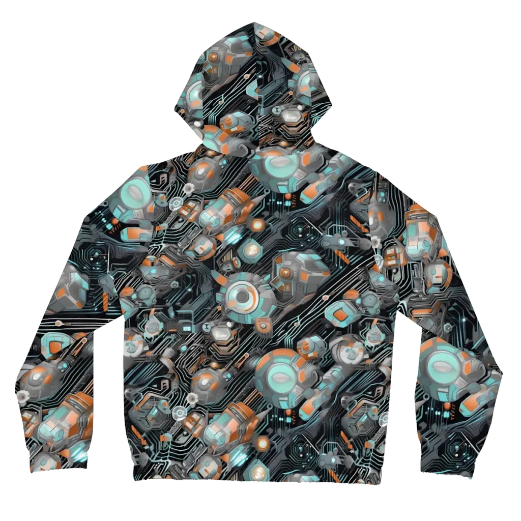 Circuit Nebula on Women's Full-Zip Hoodie — Back