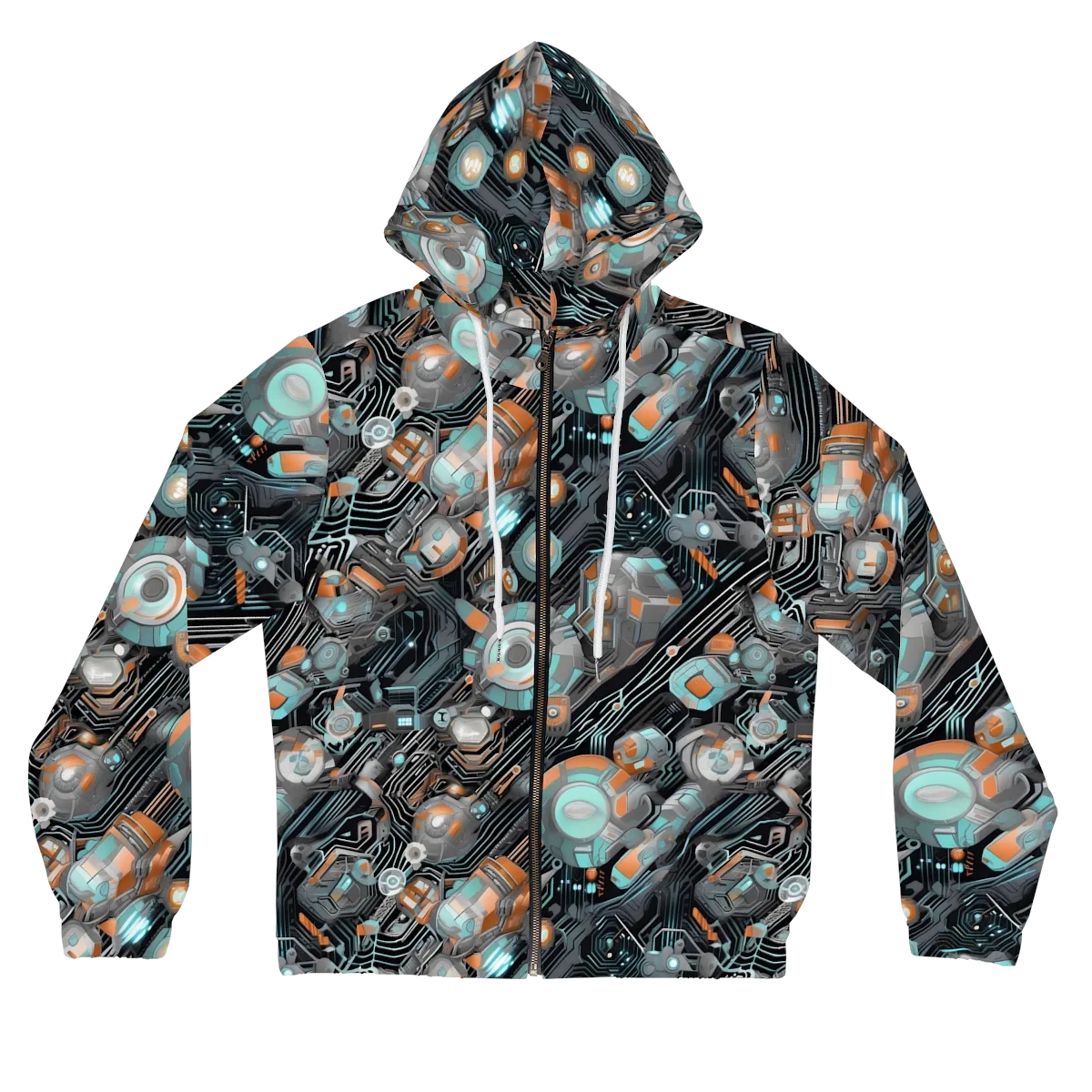 Circuit Nebula on Women's Full-Zip Hoodie — Front