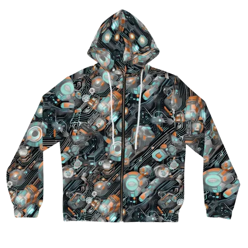 Circuit Nebula on a Women's Full-Zip Hoodie