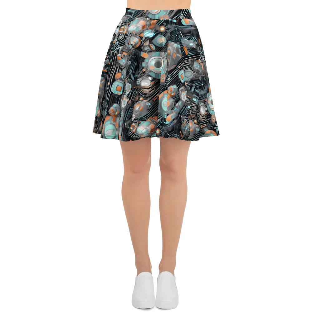 Circuit Nebula on Skater Skirt — Front
