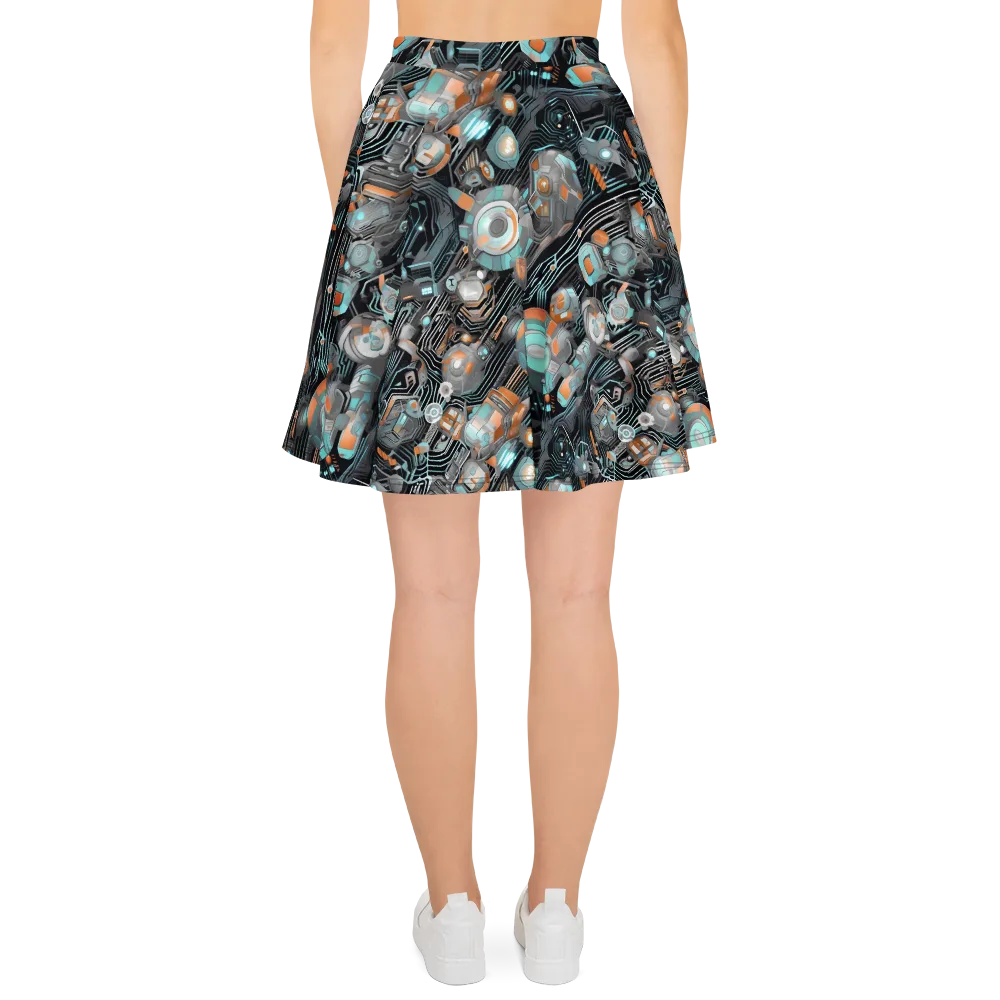 Circuit Nebula on Skater Skirt — Back