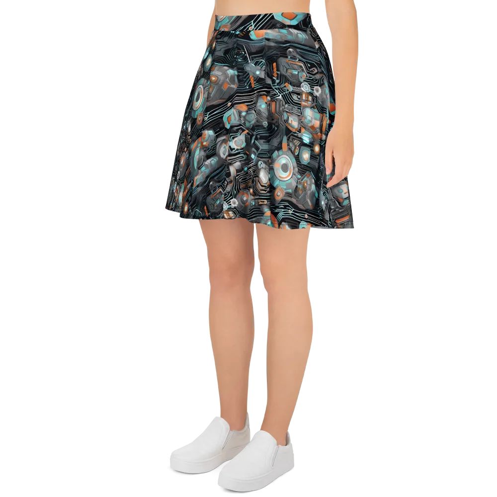 Circuit Nebula on Skater Skirt — Left
